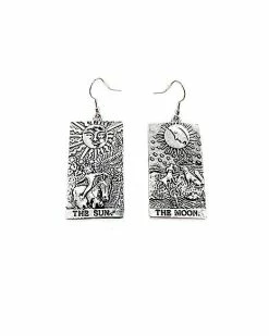 Best deal 😀 Sun Moon Tarot Card Dangle Earrings ✨