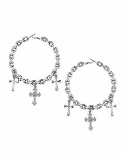 Best reviews of 💯 Chain Link Cross Hoop Earrings ⌛