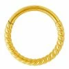 Promo 🎁 Goldtone Twisted Hinged Hoop Nose Ring - 18 Gauge ⌛ -Playboy Shop 03555026 a