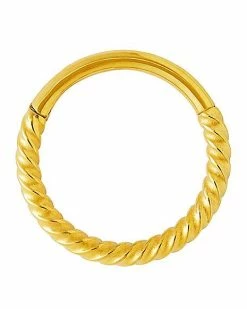 Promo 🎁 Goldtone Twisted Hinged Hoop Nose Ring - 18 Gauge ⌛