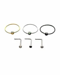 Cheapest ✔️ Nose Rings - 6 Pack ⭐ -Playboy Shop 03559440 a