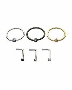 Cheapest ✔️ Nose Rings - 6 Pack ⭐ -Playboy Shop 03559457 a