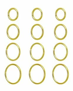 Brand new 🤩 Multi-Pack Goldtone Hoop Nose Rings - 12 Pack 🥰 -Playboy Shop 03559499 b
