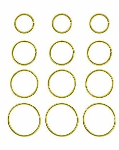 Brand new 🤩 Multi-Pack Goldtone Hoop Nose Rings - 12 Pack 🥰 -Playboy Shop 03559507 a