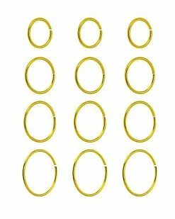 Brand new 🤩 Multi-Pack Goldtone Hoop Nose Rings - 12 Pack 🥰 -Playboy Shop 03559507 b