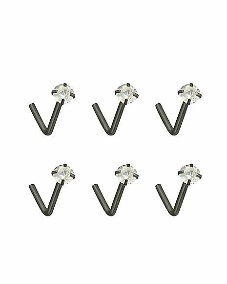 Buy π₯° Multi-Pack CZ L-Bend Nose Rings - 6 Pack π 6 Buy π₯° Multi-Pack CZ L-Bend Nose Rings - 6 Pack π - Image 4
