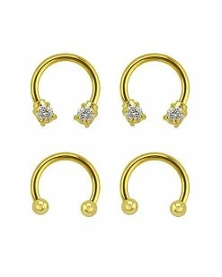 Flash Sale 😀 Multi-Pack Goldplated Horseshoe Rings - 2 Pair ⌛ -Playboy Shop 03559804 a