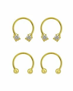 Flash Sale 😀 Multi-Pack Goldplated Horseshoe Rings - 2 Pair ⌛ -Playboy Shop 03559812 a