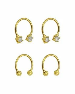 Flash Sale 😀 Multi-Pack Goldplated Horseshoe Rings - 2 Pair ⌛ -Playboy Shop 03559812 b