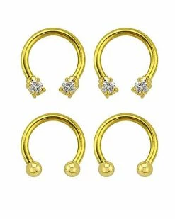 Flash Sale 😀 Multi-Pack Goldplated Horseshoe Rings - 2 Pair ⌛ -Playboy Shop 03559820 a