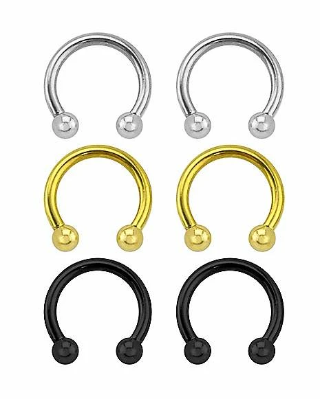 Buy π Multi-Pack Plated Horseshoe Rings - 3 Pair π 8 Buy π Multi-Pack Plated Horseshoe Rings - 3 Pair π - Image 6