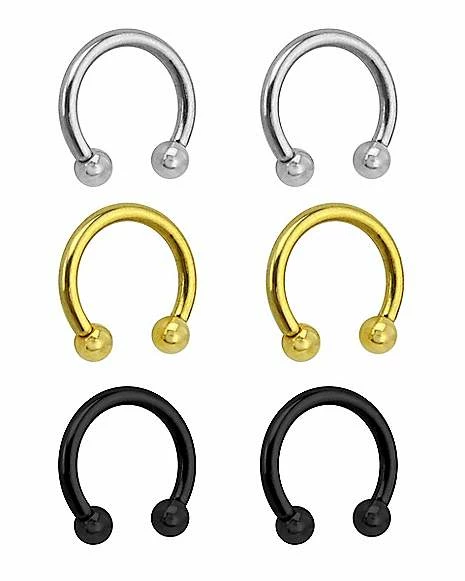 Buy π Multi-Pack Plated Horseshoe Rings - 3 Pair π 9 Buy π Multi-Pack Plated Horseshoe Rings - 3 Pair π - Image 7