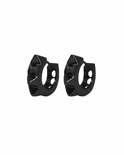 Hot Sale 🤩 Black Studded Huggie Hoop Earrings – 18 Gauge 🔔