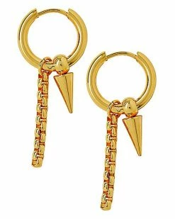 Best deal ⭐ Goldtone Cross Huggie Dangle Earrings - 18 Gauge 🧨