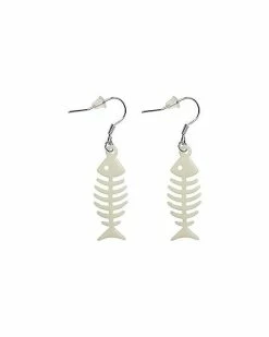 Hot Sale 🎉 Glow in the Dark Fish Bones Dangle Earrings - 18 Gauge ✔️