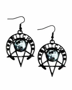 Discount ✔️ Moon Witch Pentagram Dangle Earrings ❤️