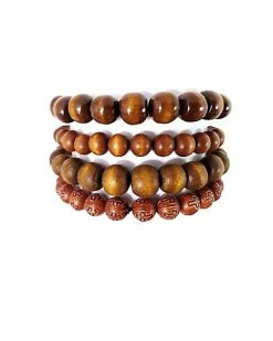 Cheapest ⌛ Wood Beaded Bracelets - 4 Pack 🌟