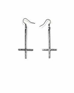 Budget 🤩 Upside Down Cross Dangle Earrings 👍