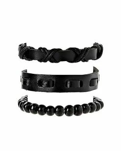 Discount 🥰 Multi-Pack Black Threaded and Beaded Bracelets - 3 Pack ⭐ -Playboy Shop 03569555 b