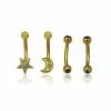 Hot Sale 🤩 Multi-Pack CZ Star Moon Curved Barbells 4 Pack - 16 Gauge 😉