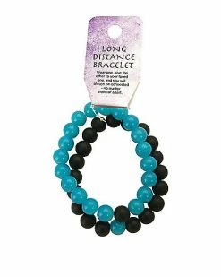 Promo 🔔 Blue and Black Long Distance Beaded Bracelets - 2 Pack ⌛ -Playboy Shop 03571213 d