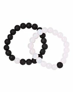 Cheapest ✨ Black And White Long Distance Beaded Bracelets - 2 Pack 🥰