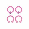 Hot Sale 😀 Multi-Pack Pink Alien Horseshoe Rings and Captive Rings 2 Pair - 14 Gauge 🌟 -Playboy Shop 03572245 a