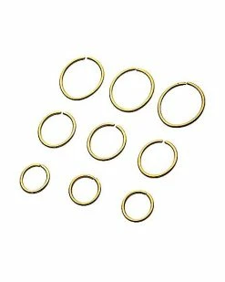 Best Sale ✨ Multi-Pack Goldtone Cartilage Earrings 9 Pack - 20 Gauge ✨ -Playboy Shop 03572849 b