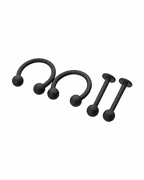 Brand new π― Multi-Pack Matte Black Labret Lip Rings 4 Pack - 16 Gauge β 4 Brand new π― Multi-Pack Matte Black Labret Lip Rings 4 Pack - 16 Gauge β - Image 2