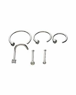 Best Sale ✔️ Multi-Pack Nose Rings 6 Pack - 20 Gauge 🧨