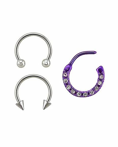 Discount π Multi-Pack CZ Septum Rings 3 Pack - 16 Gauge β€οΈ 3 Discount π Multi-Pack CZ Septum Rings 3 Pack - 16 Gauge β€οΈ