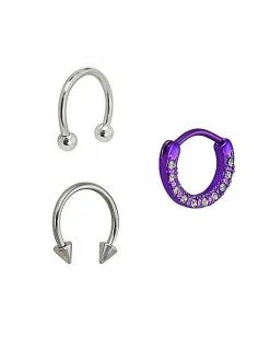 Discount π Multi-Pack CZ Septum Rings 3 Pack - 16 Gauge β€οΈ 5 Discount π Multi-Pack CZ Septum Rings 3 Pack - 16 Gauge β€οΈ -Playboy Shop 03573631 b