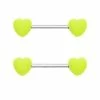 Deals ⌛ Yellow Heart Nipple Barbells - 14 Gauge 🔥 -Playboy Shop 03573656 a
