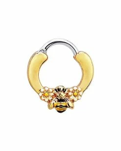 Brand new 🔥 Goldtone Bumble Bee Daisy Clicker Septum Ring - 16 Gauge 🌟