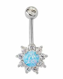 Best Pirce 😍 Opal-Effect CZ Belly Ring - 14 Gauge 😉