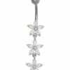 Best deal 🛒 CZ Flower Titanium Dangle Belly Ring - 14 Gauge 👍 -Playboy Shop 03573995 a