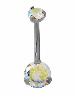 New 😉 CZ Titanium Belly Ring - 14 Gauge 👏