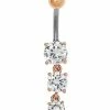 Budget ✔️ Rose Goldtone CZ Titanium Dangle Belly Ring - 14 Gauge 🌟 -Playboy Shop 03574027 a
