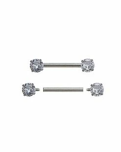 Outlet β¨ CZ Nipple Barbells - 14 Gauge π