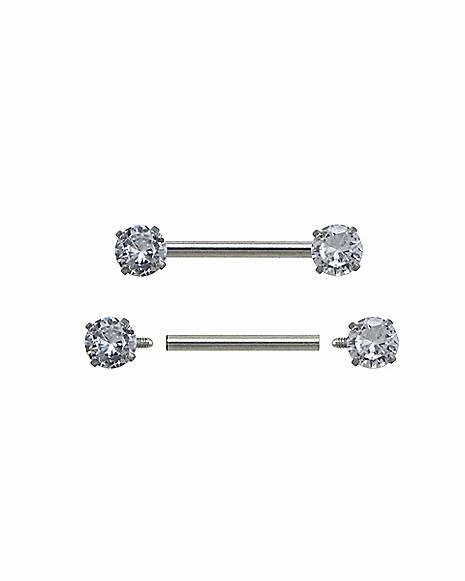 Outlet β¨ CZ Nipple Barbells - 14 Gauge π 3 Outlet β¨ CZ Nipple Barbells - 14 Gauge π