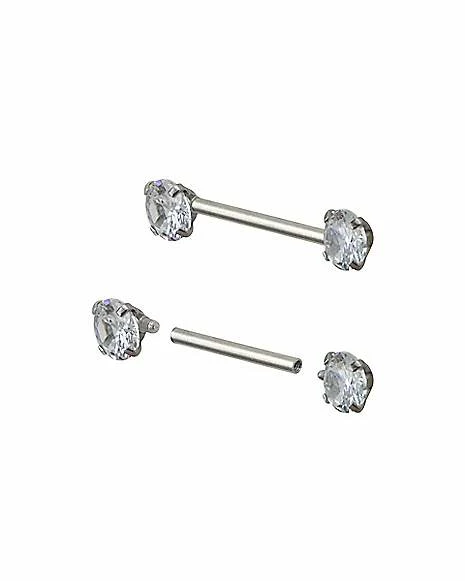 Outlet β¨ CZ Nipple Barbells - 14 Gauge π 4 Outlet β¨ CZ Nipple Barbells - 14 Gauge π - Image 2