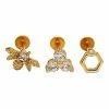 Brand new 👏 Multi-Pack Goldtone CZ Bee Cartilage Earrings 3 Pack - 16 Gauge ❤️ -Playboy Shop 03575040 a