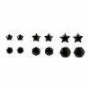 Discount 🎉 Black CZ Star and Circle Stud Earrings 20 Gauge - 6 Pair 👍 -Playboy Shop 03575727 a