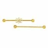 Outlet π Multi-Pack Goldtone Twisted Lotus CZ Industrial Barbells 2 Pack - 14 Gauge π 1 Outlet π Multi-Pack Goldtone Twisted Lotus CZ Industrial Barbells 2 Pack - 14 Gauge π -Playboy Shop 03575867 a