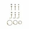 Brand new 🎉 Multi-Pack Goldtone CZ Nose Rings 9 Pack - 22 Gauge 🥰 -Playboy Shop 03577053 a