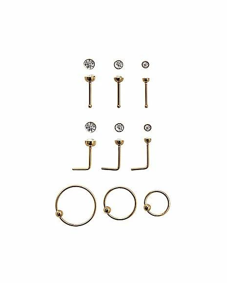 Brand new π Multi-Pack Goldtone CZ Nose Rings 9 Pack - 22 Gauge π₯° 3 Brand new π Multi-Pack Goldtone CZ Nose Rings 9 Pack - 22 Gauge π₯°