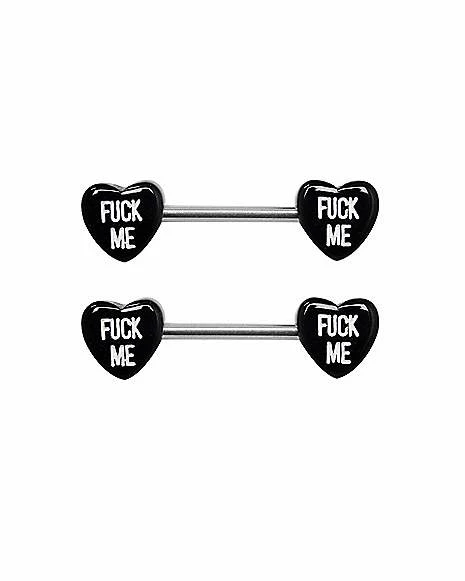 Deals π Heart Fuck Me Nipple Barbells - 14 Gauge π€© 2 Deals π Heart Fuck Me Nipple Barbells - 14 Gauge π€©