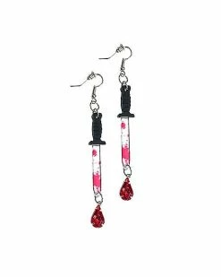 Best deal 🎁 Bloody Dagger Dangle Earrings 🔔