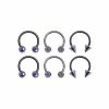 Coupon 🎉 Multi-Pack Ombre Black and Purple Horseshoe and Captive Rings 6 Pack - 16 Gauge ✨ -Playboy Shop 03600657 a