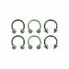 Hot Sale 🔔 Multi-Pack Ombre Black and Green Horseshoe and Captive Rings 6 Pack - 16 Gauge 🔥 -Playboy Shop 03600665 a